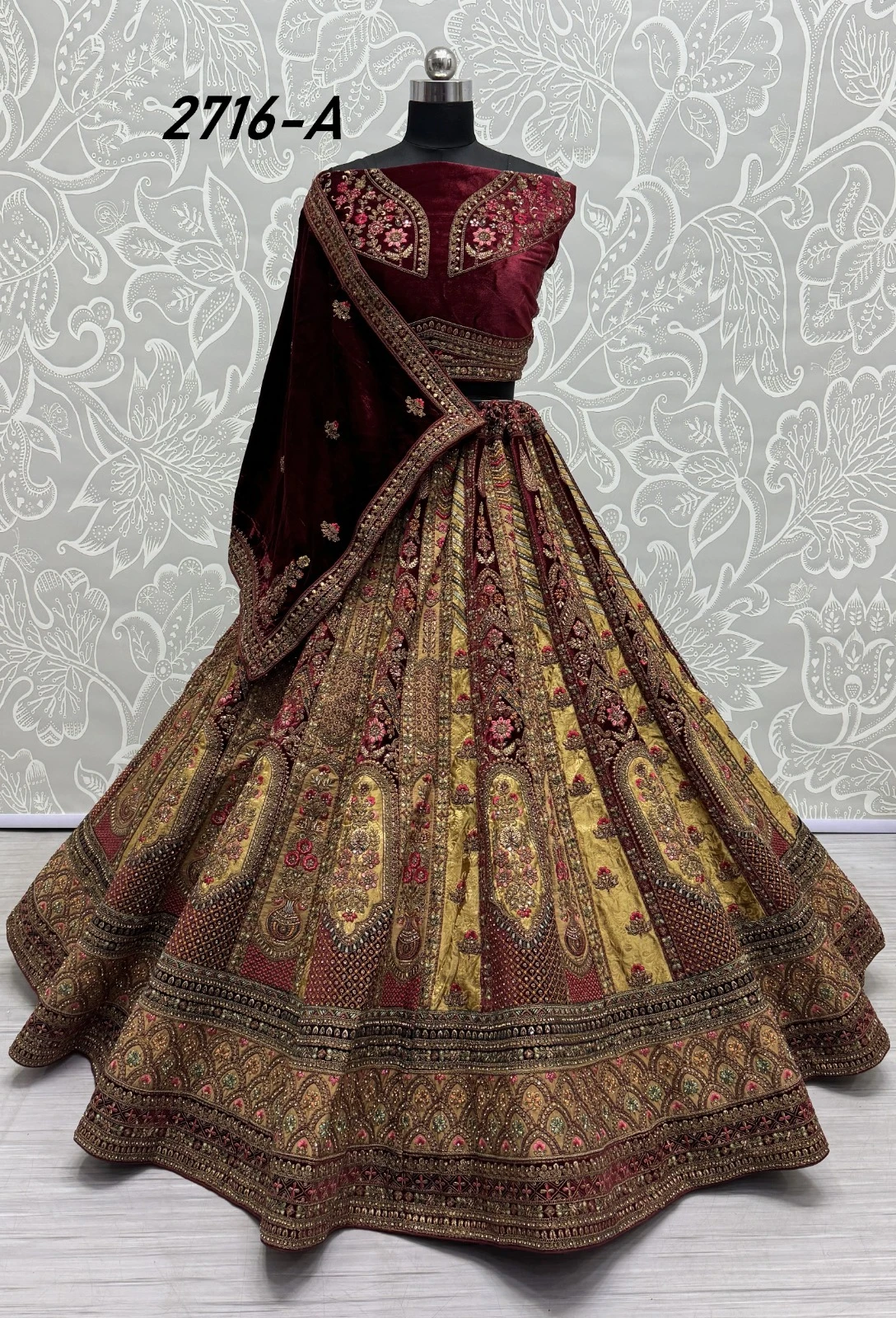 Anjani Art 2716A To 2716C Velvet Wholesale Lehenga Catalog — Wholesale Lehenga, MPA wholesale from Surat — view 15